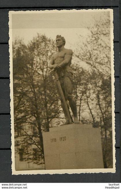 Estland Estonia 1920ies Photo post card unused Monument Statue Freiheitskrieg