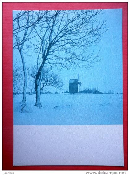 Estonia in Winter - windmill - 1988 - Estonia USSR - unused