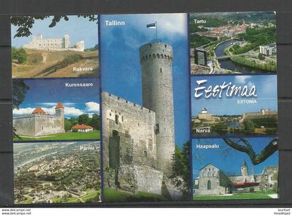 Estland Estonia 2000 Post card city viws, used, wth stamp