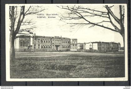 ESTONIA Estland o 1939Tartu-Vaksal Photo Post card Tartu Dorpat Kliniken Clinicum