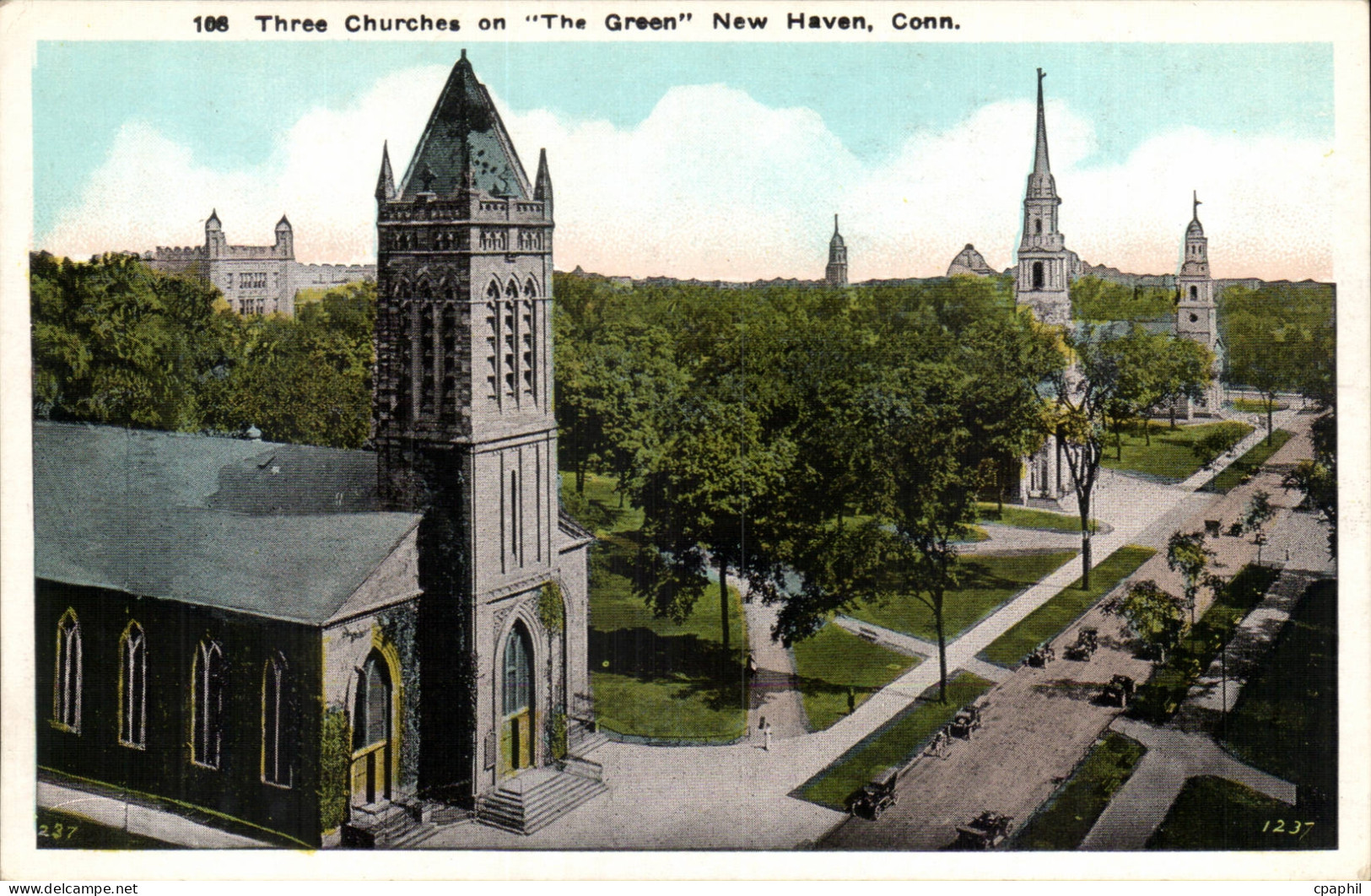 etas Unis - United States - USA - New Haven Conneticut - Three Churches on the Green - CPA