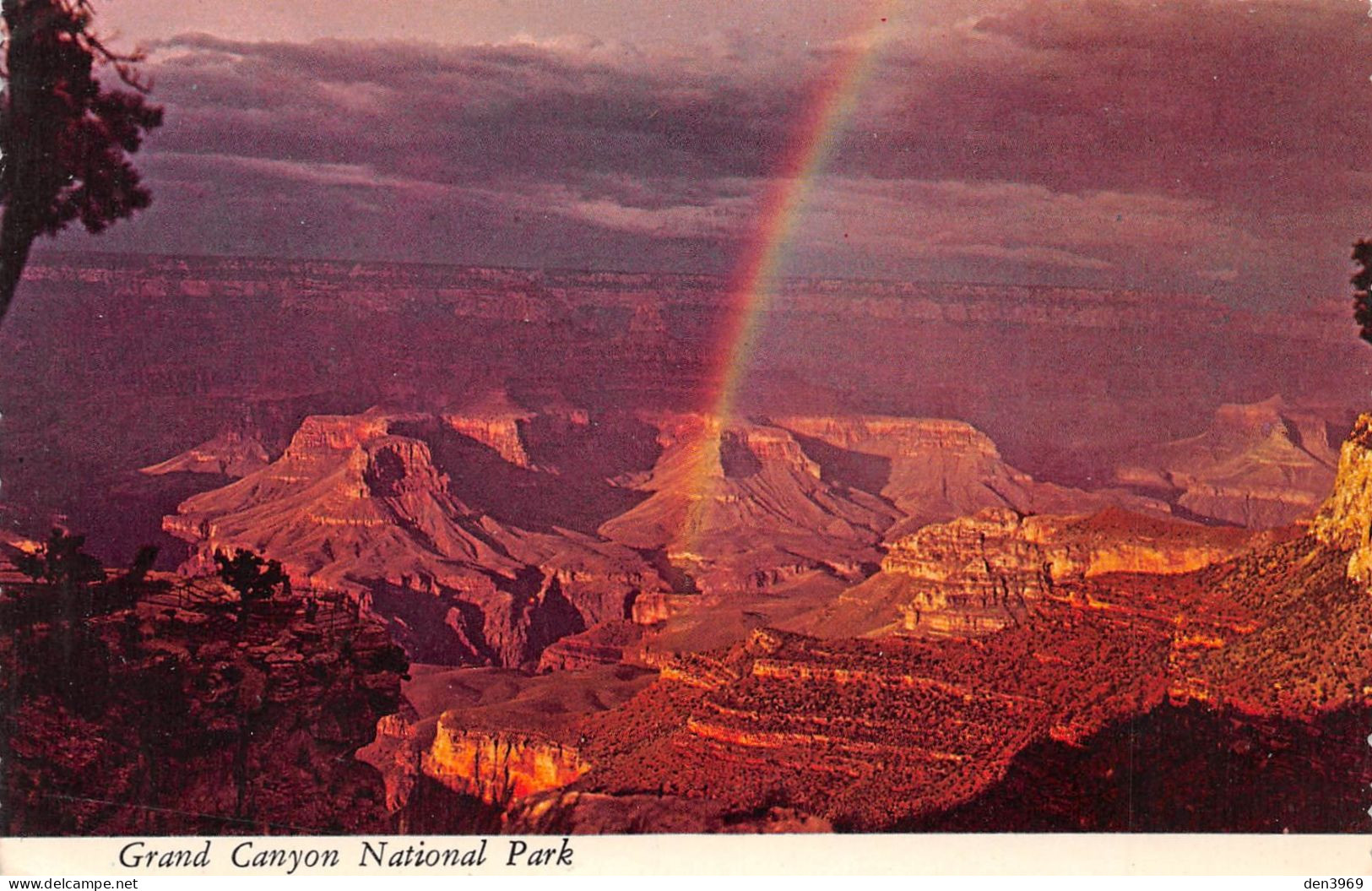 Etats-Unis - AZ - Arizona - GRAND CANYON National Park - Arc-en-Ciel, Rainbow - Voyagé + Timbre 1977 (2 scans)