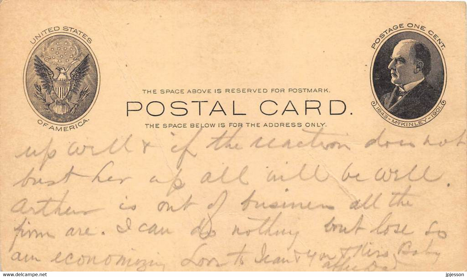 ETATS UNIS - ENTIER POSTAL - UNITED STATES OF AMERICA - PRESIDENT MC KINLEY ( 1843 - 1901 )