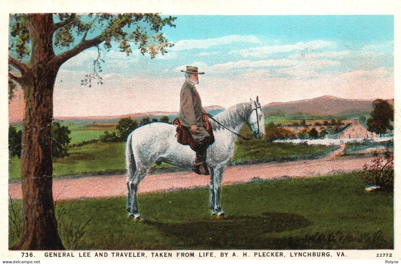 états unis - Lynchburg - General LEE and traveler , taken fro life , by A. H. Plecker - usa