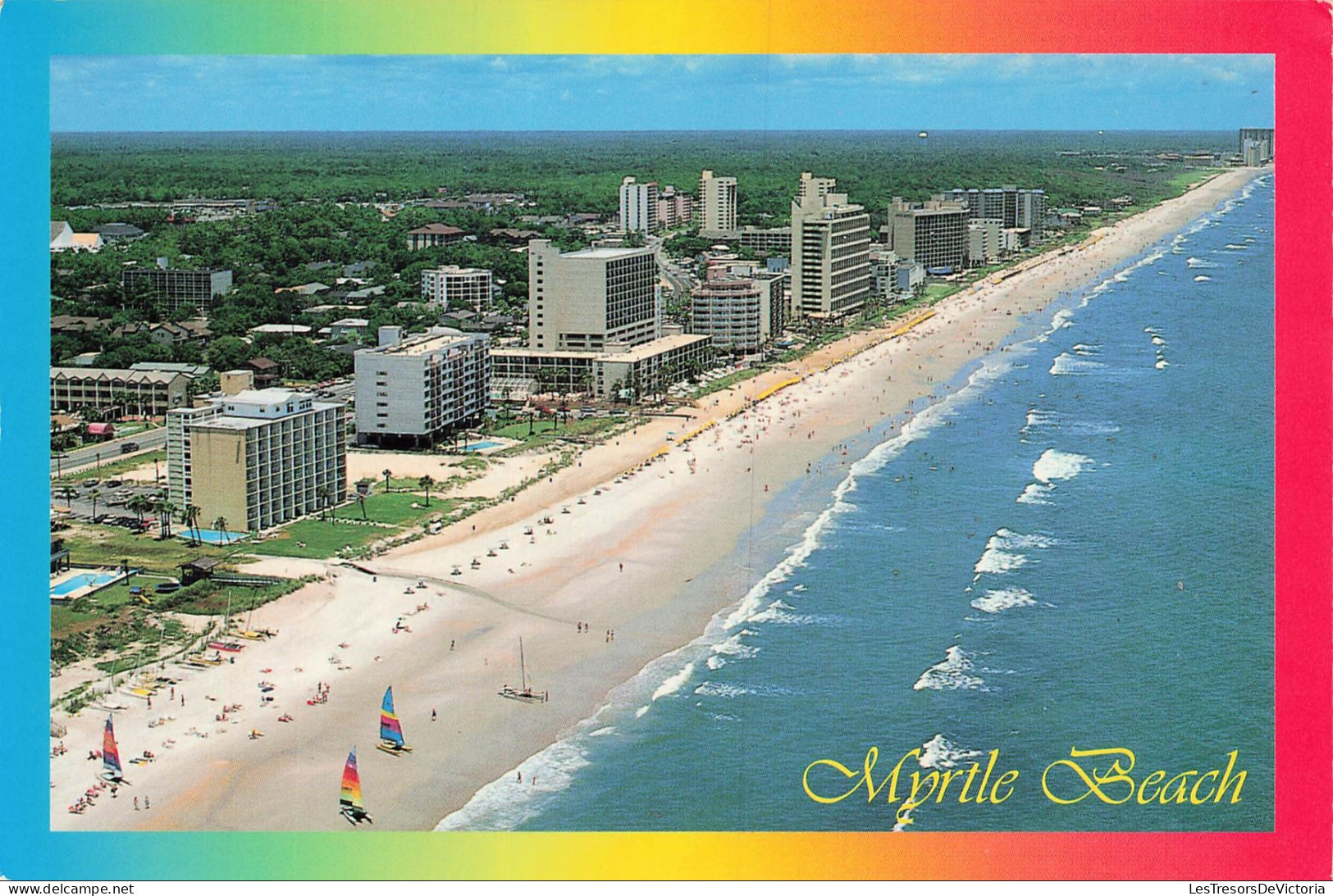 ETATS UNIS - Myrtle Beach - Greetings - Littoral - Plage - Planche à voile - Immeuble - Piscine - Animé - Carte postale