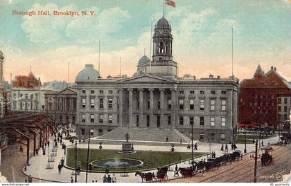 C157 New York Brooklyn Borough Hall  1912  vintage postcard