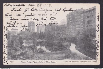 Postcard, United States, New York City NY, Swan Lake, Central Park