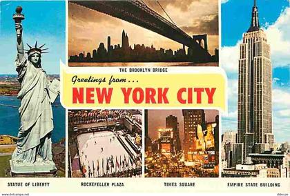 Etats Unis - New York - Multivues - Statue de la liberté - Empire State Building - Carte Neuve - CPM - Voir Scans Recto-