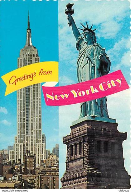 Etats Unis - New York City - Multivues - Empire State Building - Statue of liberty - Statue de la liberté - Etat de New