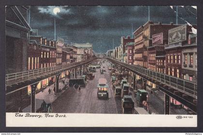 Postcard, United States, New York City NY, The Bowery