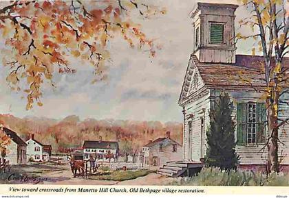 Etats Unis - Long Island - View toward crossroads from Manetto Hill Church Old Bethpage village restoration - Carte Neuv