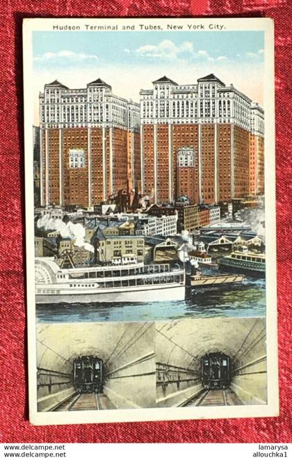1944's Hudson Terminal & Tubes  New York City Post Card séries New York-USA-Amérique Etats-Unis NY-Carte Postale