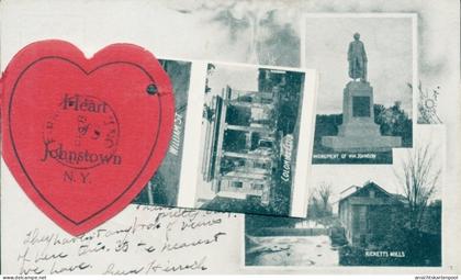 Leporello CPA Johnstown New York USA, Ricketts Mills, Monument of Johnson