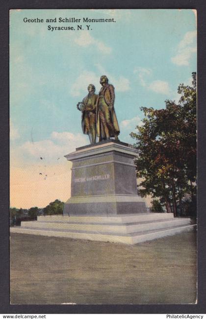 Postcard, United States, Syracuse NY, Geothe and Schiller Monument