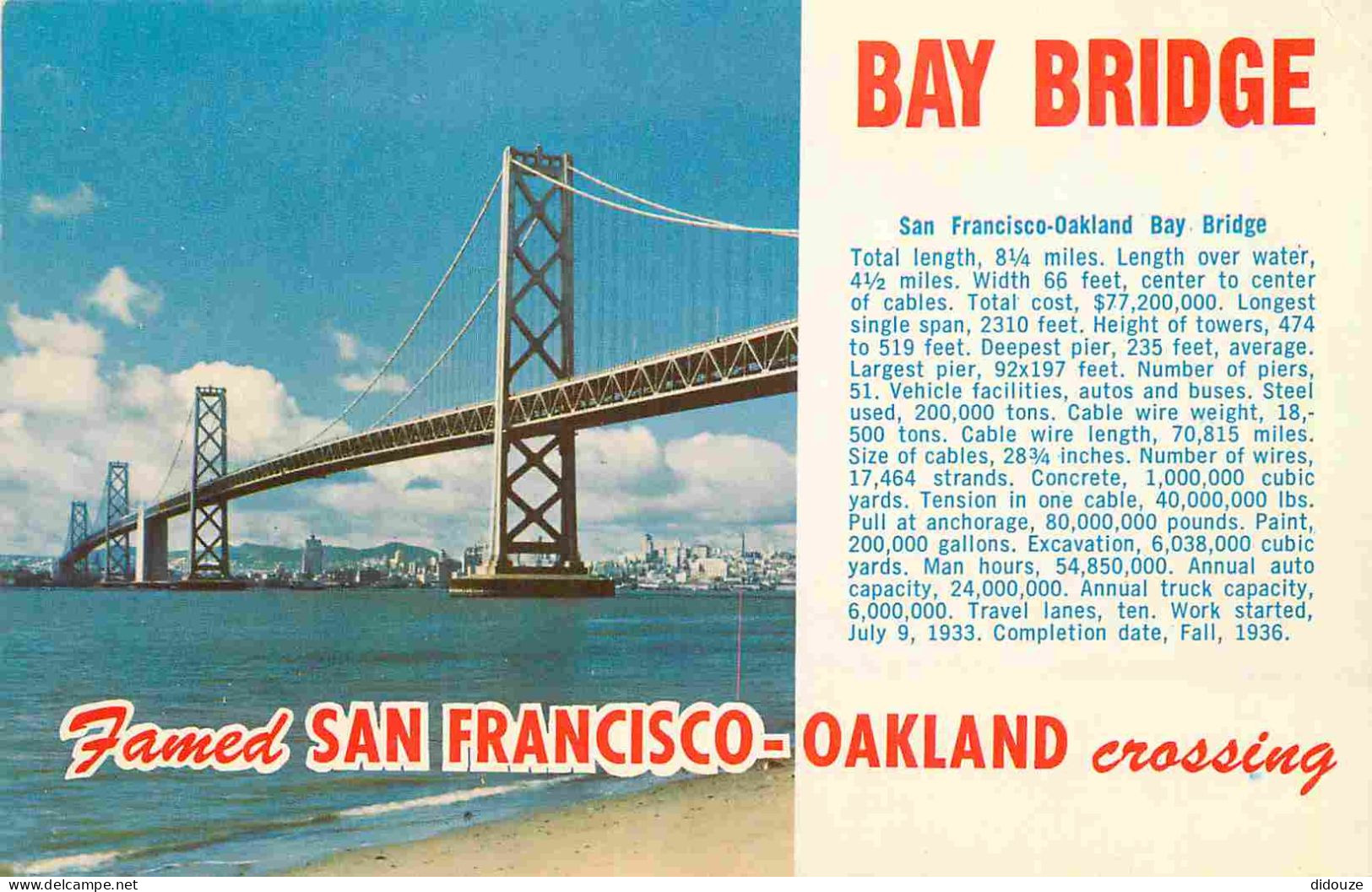 Etats-Unis - San Francisco - san francisco-oakland bay bridge - CPM - Voir Scans Recto-Verso