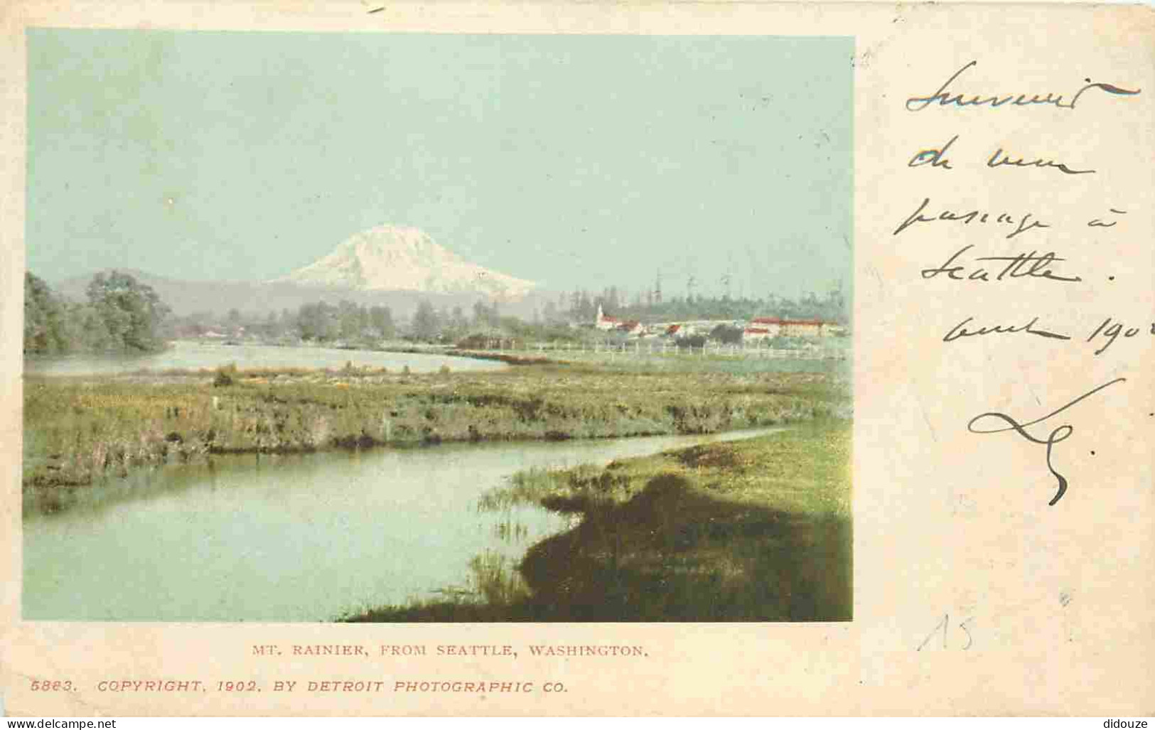 États-Unis - Seattle - Mt Rainier from Seattle - Précurseur - CPA - Oblitération de 1902 - Voir Scans Recto-Verso