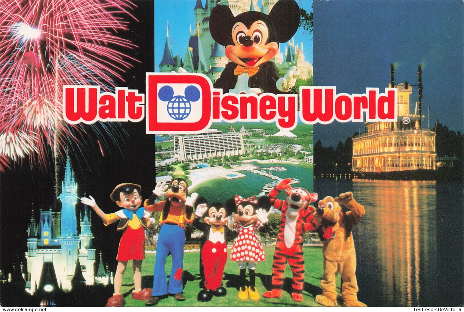 ETATS UNIS - Walt Disney World - Feux d artifice - Magic Kingdom - Empress Lilly - Personnages célèbres - Carte postale