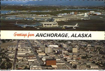 72528635 Anchorage Fliegeraufnahme mit Flughafen
