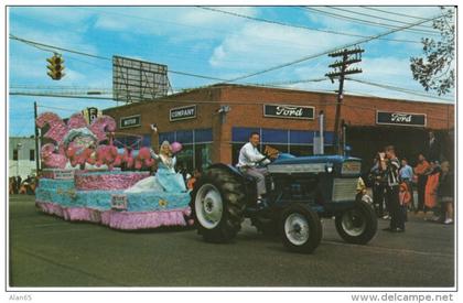 Dothan AL Alabama, Parade Downtown, Tractor Pulls Float, Ford Auto Store, c1960s Vintage Postcard