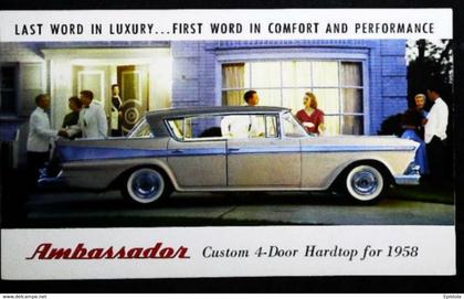 ► AM  RAMBLER Ambassador & diner 1958  - Automobile Publicity   (Litho in U.S.A.) Roadside