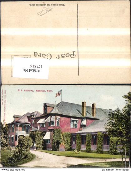 173816,Montana N. P. Hospital Missoula Gebäude Fahne Flagge