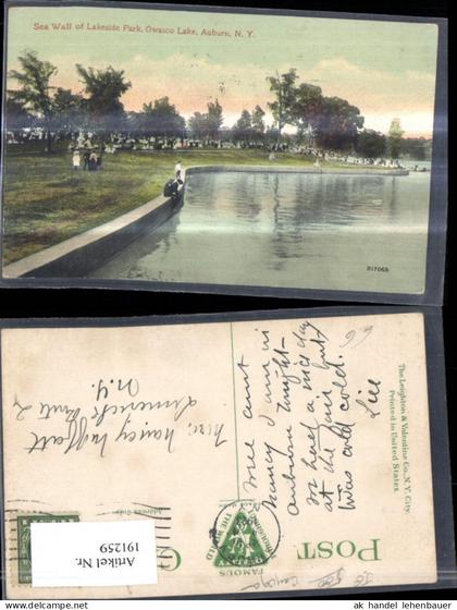 191259,New York Auburn Owasco Lake Sea Wall of Lakeside Park