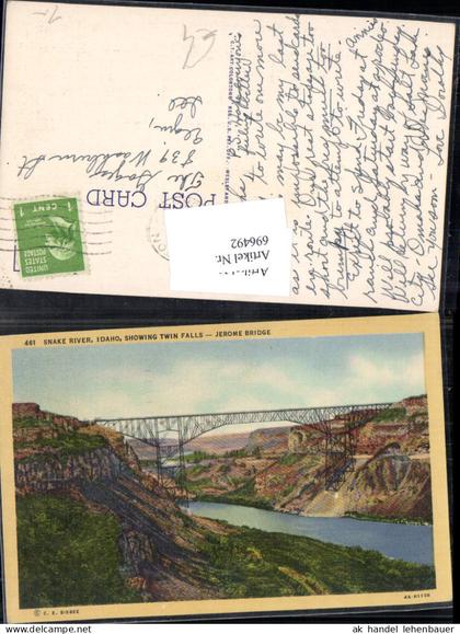 696492 Snake River Idaho Showing Twin Falls Jerome Bridge