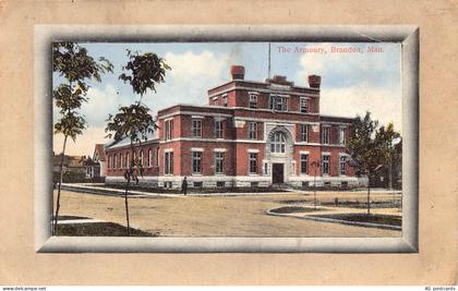B310 US The Armoury Brandon Maine Passepartout vintage postcard