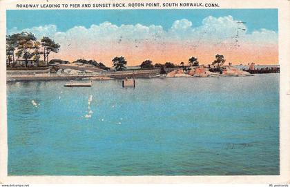 B514 US 1931 Roadway Leading to Pier Roton Point South Norwalk Conn postcard