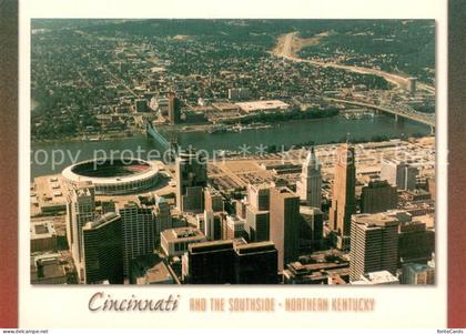 Cincinnati Ohio Business district Skyscrapers Ohio River Covington aerial view