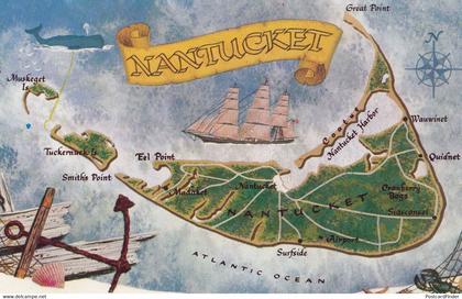 Nantucket Map Postcard