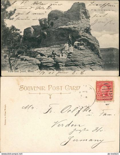 Postcard Joliet People at Mountain 1908
