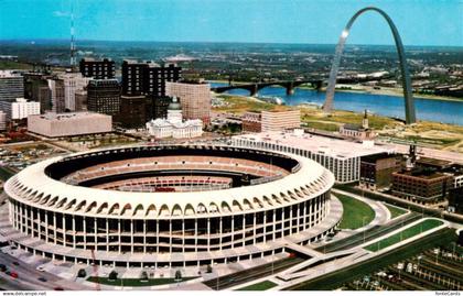 St Louis Missouri MO USA Civic Center and Gateway Arch Aerial View