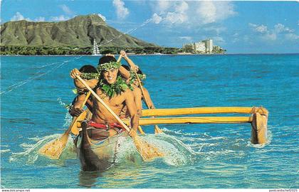 US16 USA HI Hawaii Outrigger Hotels 1990 native kayak hawai