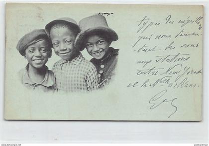 Black Americana - Types of African American children from New Orleans (La.) - PRIVATE MAILING CARD