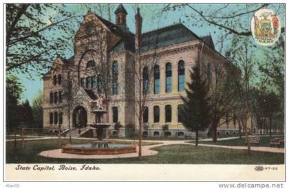 Boise ID Idaho, State Capitol Architecture,  c1910s Vintage Postcard