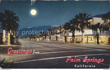 Palm Springs Palm Canyon Drive at night moonlight