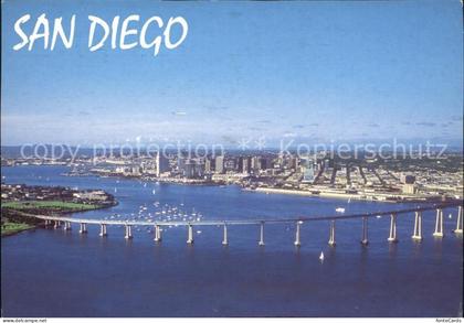 San Diego California San Diego Coronado Bay Bridge aerial view