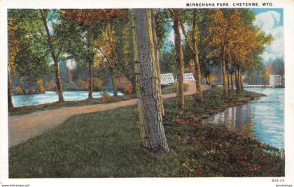 A971 US Minnehaha Park Cheyenne Wyoming vintage postcard