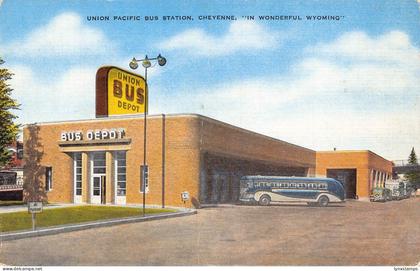 B186 US Union Pacific Bus Station Cheyenne Wonderful Wyoming vintage postcard