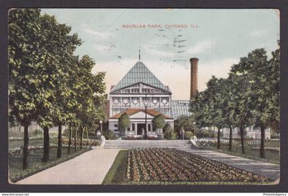 Vintage postcard USA Chicago IL Illinois Douglas Park Conservatory Flowers 1914