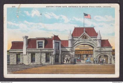 Vintage postcard USA Chicago IL Illinois Union Stock Yards Entrance Gate
