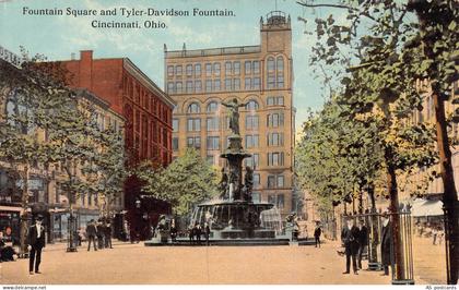 B515 US Fountain Square and Tyler Davidson Fountain Cincinnati Ohio postcard