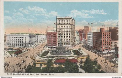 AK Cleveland The Square Looking East Hotel Factory ? Tram Tramway Monument Ohio OH United States USA
