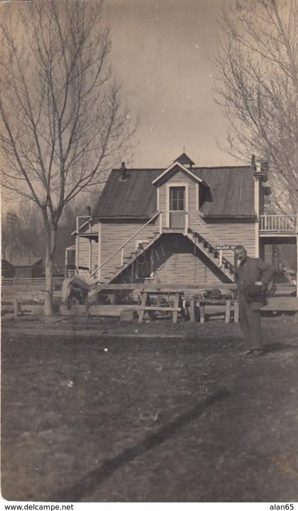 Colorado Springs CO, Home Residential Neighborhood, Walnut Avenue Sign, Saddle on Railing c1910s Vintage Postcard