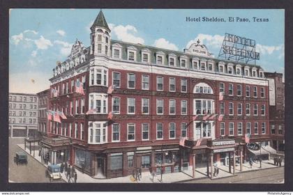 Postcard, United States, El Paso TX, Hotel Sheldon