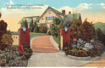 US California Beverly Hills Mary Pickford Fairbanks Residence postcard B953