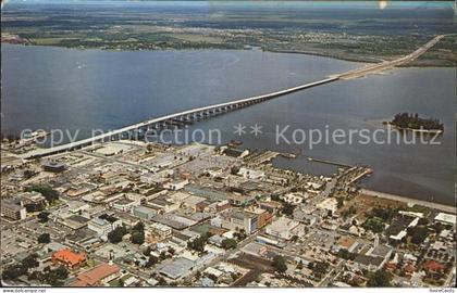Fort Myers Bridge across Caloosahatchee River air view