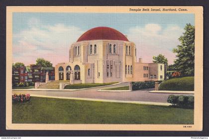 Vintage postcard Temple Beth Israel Hartford Connecticut synagogue Judaica USA