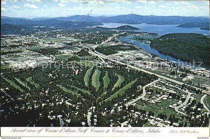 Coeur d Alene Golf Course ariel view City's northwest side Spokane River Lake